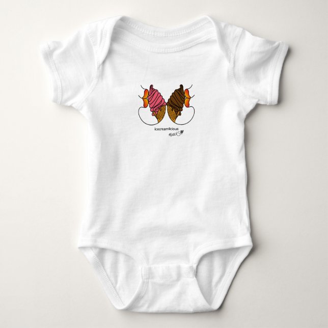 Body Para Bebê Maluco icecrelíquio S Chocolate de Morango (Frente)