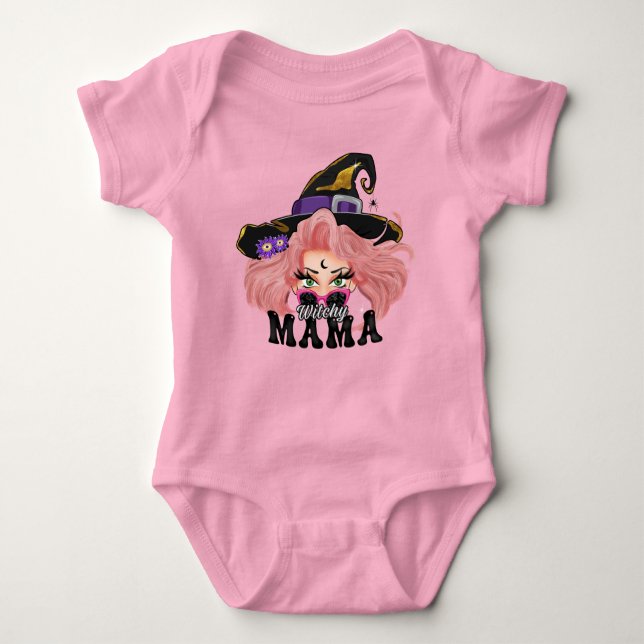 Body Para Bebê mama, Halloween, witch, baby, new born  (Frente)
