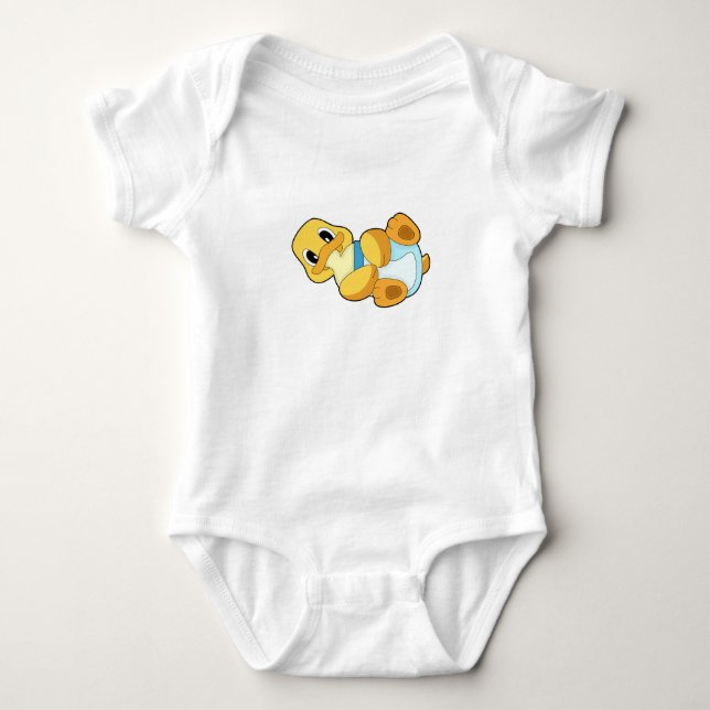 Body Para Bebê Mamadeira de pato Leite (Frente)