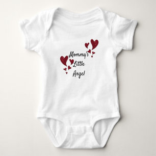 Body Para Bebê Mamãe Anjo Brilhante Corações Pintos
