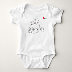 Body Para Bebê Mamãe Bunny e Bebês Bebê Roupa De Bebê