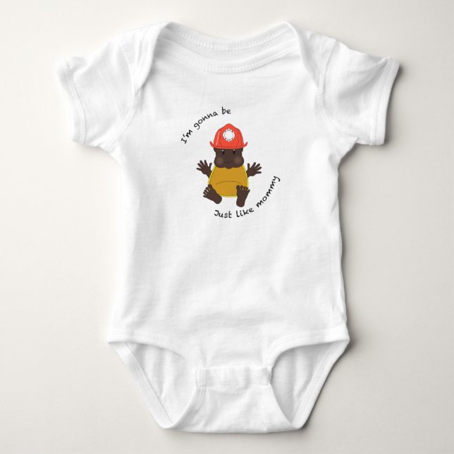 Body Para Bebê Mamãe de bombeiro (Frente)