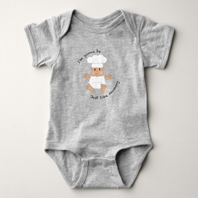 Body Para Bebê Mamãe de chef (Frente)