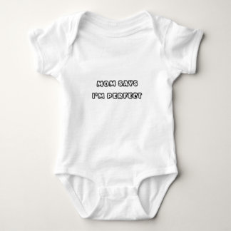 Body Para Bebê Mamãe diz que sou perfeito - citação de bebê