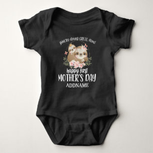 Body Para Bebê Mamãe e Bebê Bonitos - Feliz Dia de as mães de 