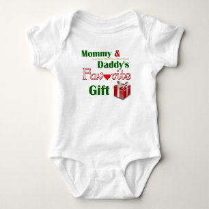 Body Para Bebê Mamãe e Pai de Natal de Presente Favorito