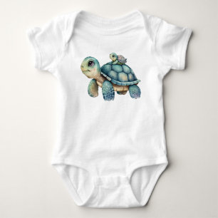 Body Para Bebê Mamãe E Tartaruga-De-Tartaruga-De-Corte