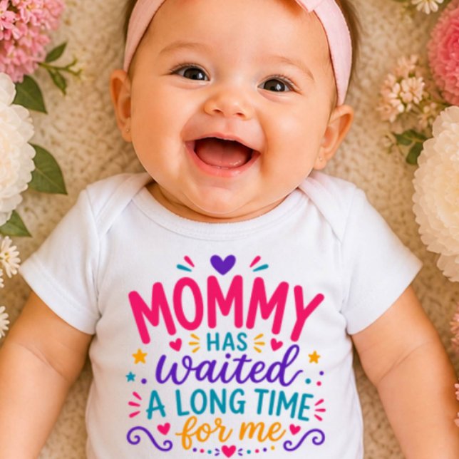 Body Para Bebê Mamãe Esperou Bodysuit Colorido de Bebê (Criador carregado)