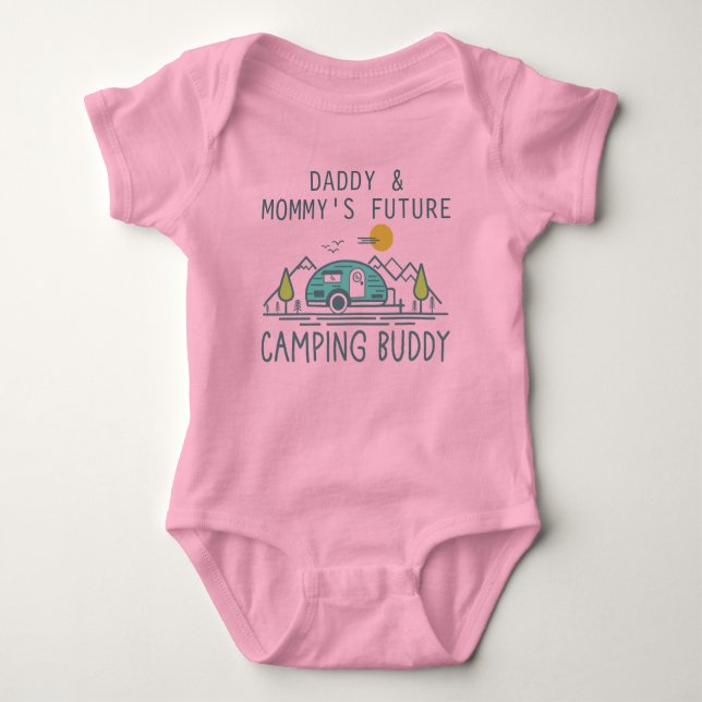Body Para Bebê Mamãe Futuro Acampamento Buddy Little Camper (Frente)