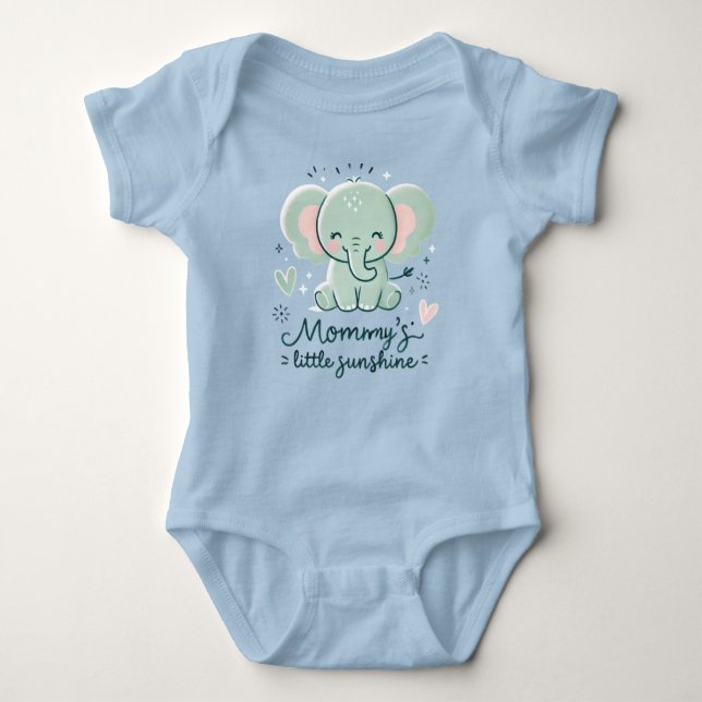 Body Para Bebê Mamãe Pequeno Sol, Bebê Bonito Bodysui T-Shirt (Frente)
