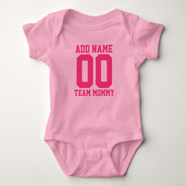 Body Para Bebê Mamãe Personalizada da Equipe com Traje de Bebê Nú (Frente)