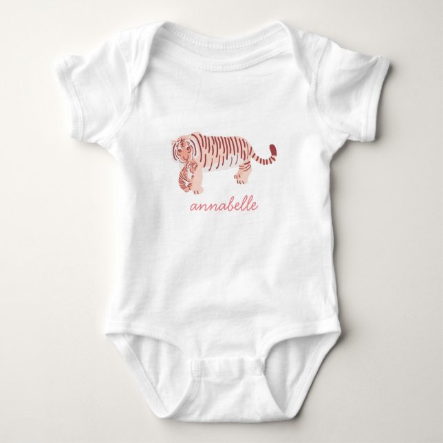 Body Para Bebê Mamãe Personalizada Tigre e Boneca Bebê (Frente)