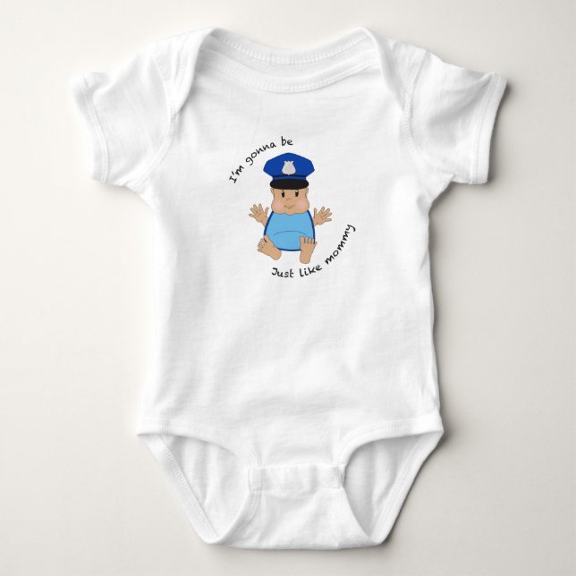 Body Para Bebê Mamãe policial (Frente)