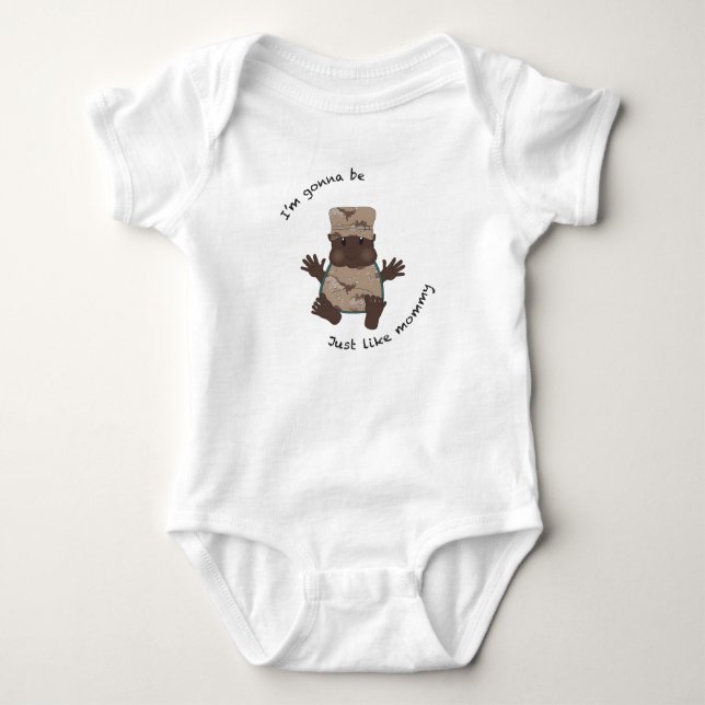 Body Para Bebê Mamãe soldado (Frente)
