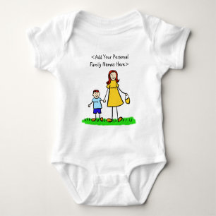 Body Para Bebê Mamães da Família Personalizada de Mãe e Filho