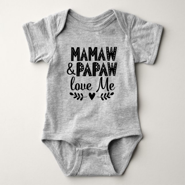 Body Para Bebê Mamaw e Papaw me amam (Frente)