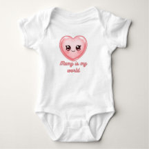 Mamy Is My World Baby Bodysuit - Fofo Rosa Kawaii