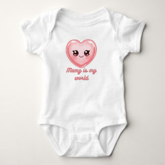 Body Para Bebê Mamy Is My World Baby Bodysuit - Fofo Rosa Kawaii