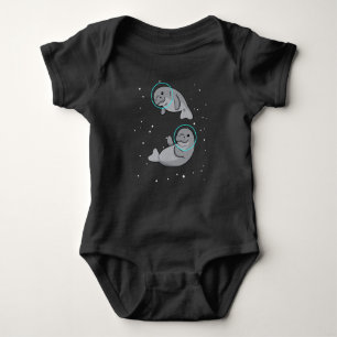 Body Para Bebê Manatee - Astronauta Gift Mulheres Manatee Espacia