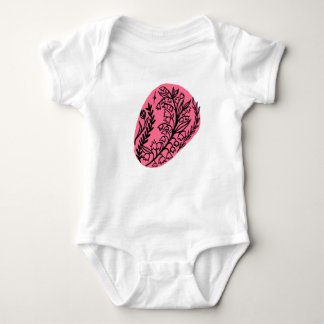 Body Para Bebê Mancha de Pintura Boho Abstrata Com Flores Silvest
