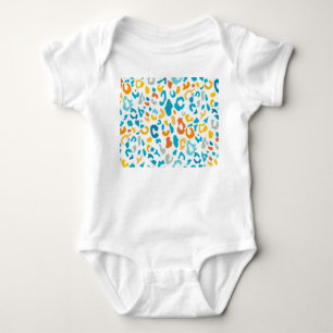 Body Para Bebê Manchas-leopardo: Textura Vintage Colorida.