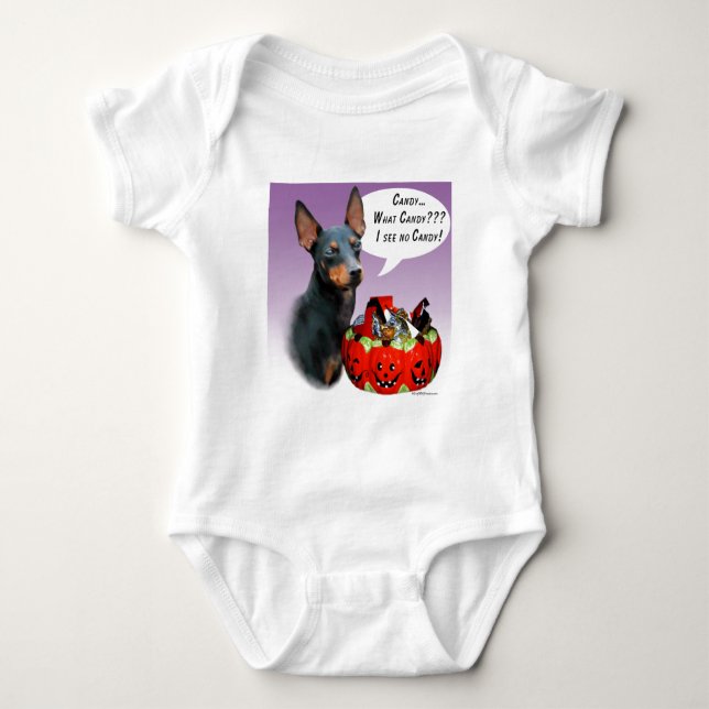 Body Para Bebê Manchester Terrier Halloween Candy (Frente)