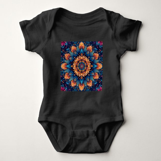 Body Para Bebê Mandala Flower Digital Art Style- 23907 (Frente)