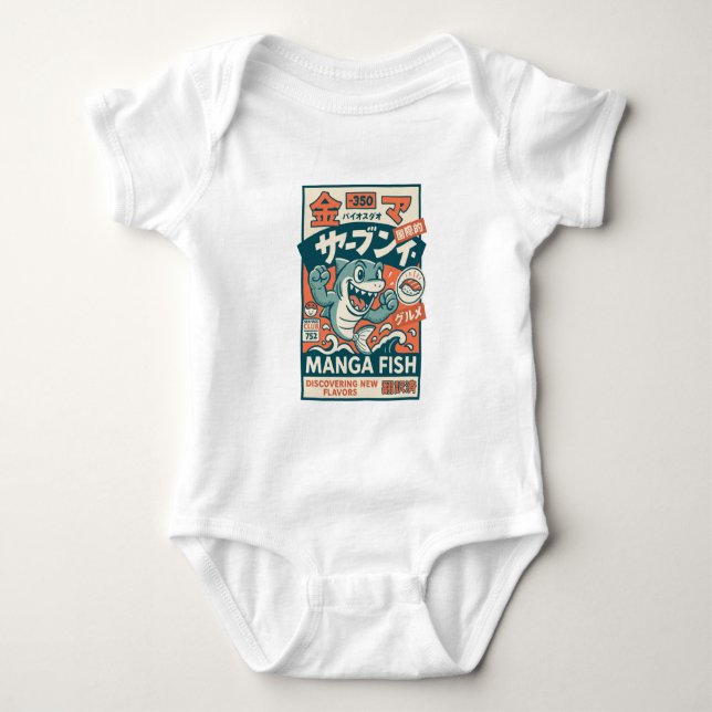 Body Para Bebê Manga Fish (Frente)