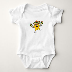 Body Para Bebê Mango como músico com Maraca