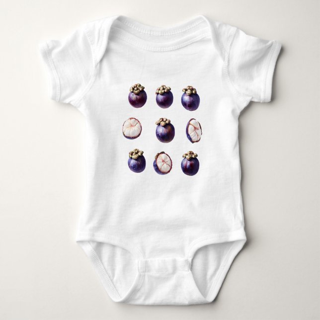 Body Para Bebê Mangostim Tropical Doce Fruta (Frente)
