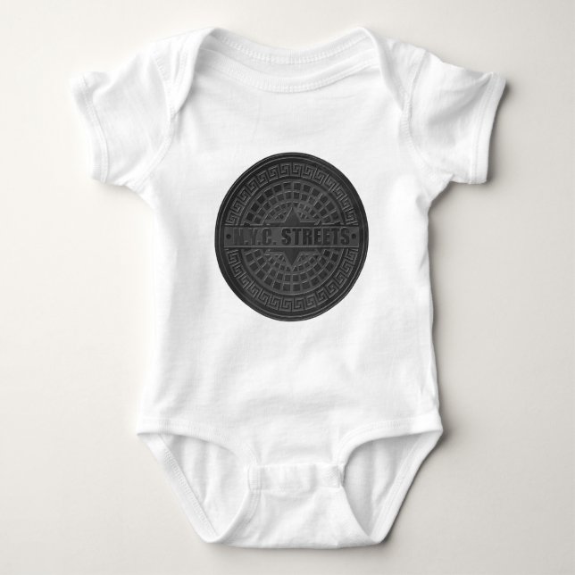 Body Para Bebê Manhole Cobrir Black Marble (Frente)
