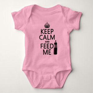 Body Para Bebê Mantenha a calma e alimente-me (bebê) (em qualquer