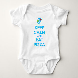 Body Para Bebê Mantenha a Calma e Coma Pizza 1