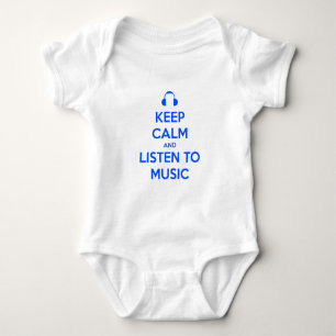 Body Para Bebê Mantenha a calma e escute a música