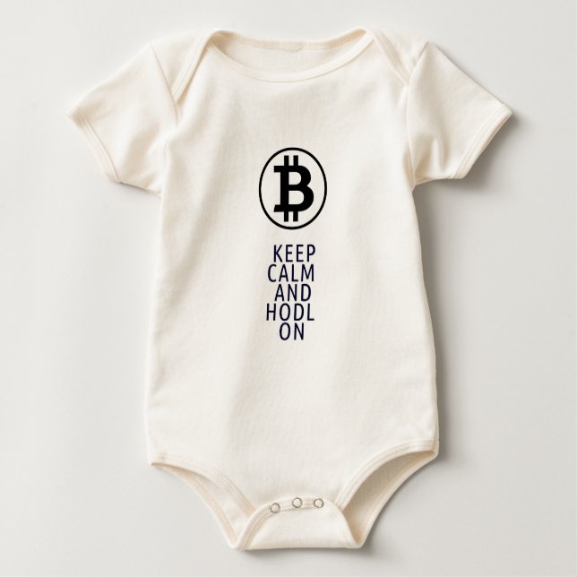 Body Para Bebê mantenha a calma e o hodl sobre (Frente)