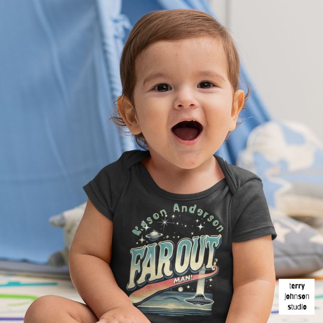 Body Para Bebê Mantenha-se no caminhoneiro" Retro 60s rosa person (Criador carregado)