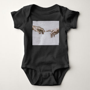 Body Para Bebê Mãos de Deus e Adão de Michelangelo