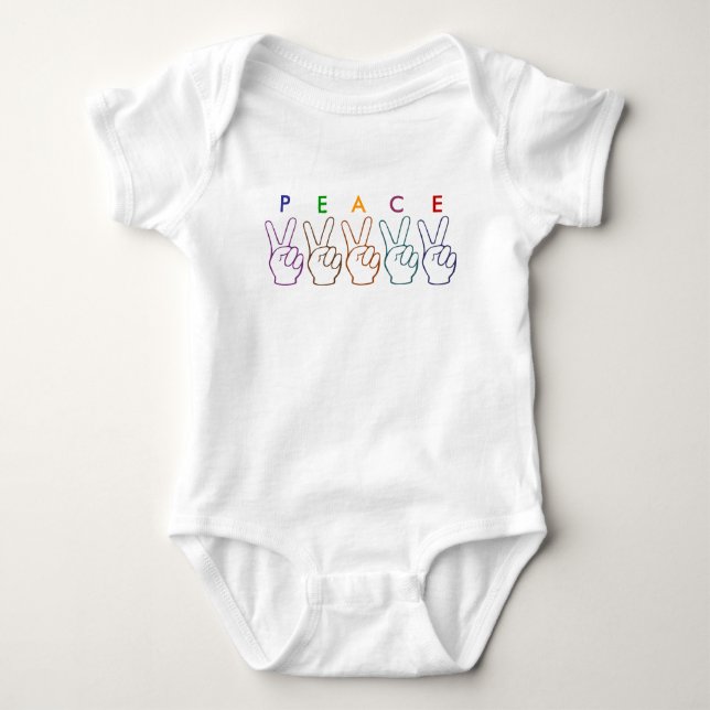 Body Para Bebê Mãos de Paz (Frente)