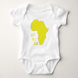 Body Para Bebê Mapa Africano Amarelo Funky