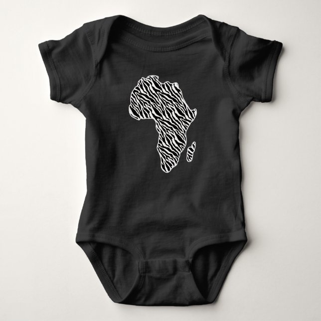 Body Para Bebê Mapa Africano do Orgulho Zebra Padrão (Frente)