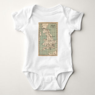 Body Para Bebê Mapa antigo da Inglaterra