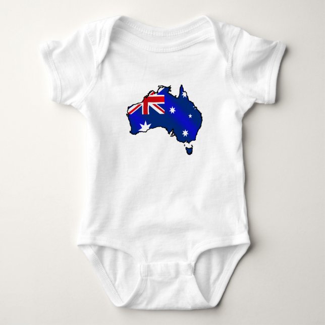 Body Para Bebê Mapa australiano de presentes da bandeira de (Frente)