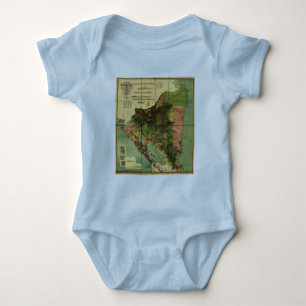 Body Para Bebê Mapa de 1898 oficiais de Nicarágua