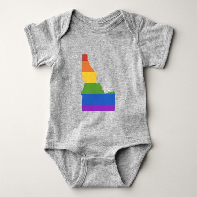 Body Para Bebê Mapa de Gay dos EUA| Estado de Idaho (Frente)