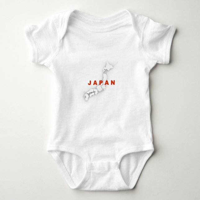 Body Para Bebê Mapa do Contorno do Japão (Frente)