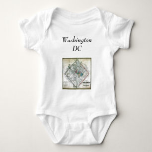 Body Para Bebê Mapa e bandeira do Washington DC