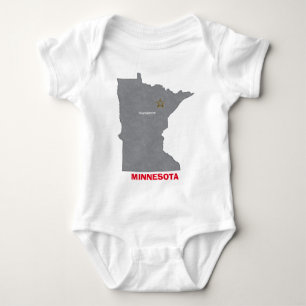 Body Para Bebê Mapa personalizado da cidade nataa de MINNESOTA