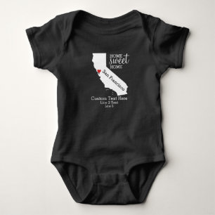 Body Para Bebê Mapa Personalizado da Home Sweet do Amor do Estado