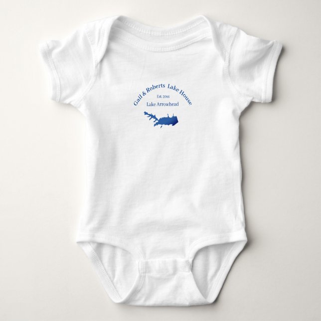 Body Para Bebê mapa personalizado de Lake Arrowhead data de estab (Frente)