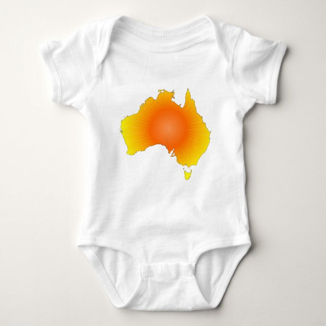 Body Para Bebê Mapa Sunny Austrália (Frente)